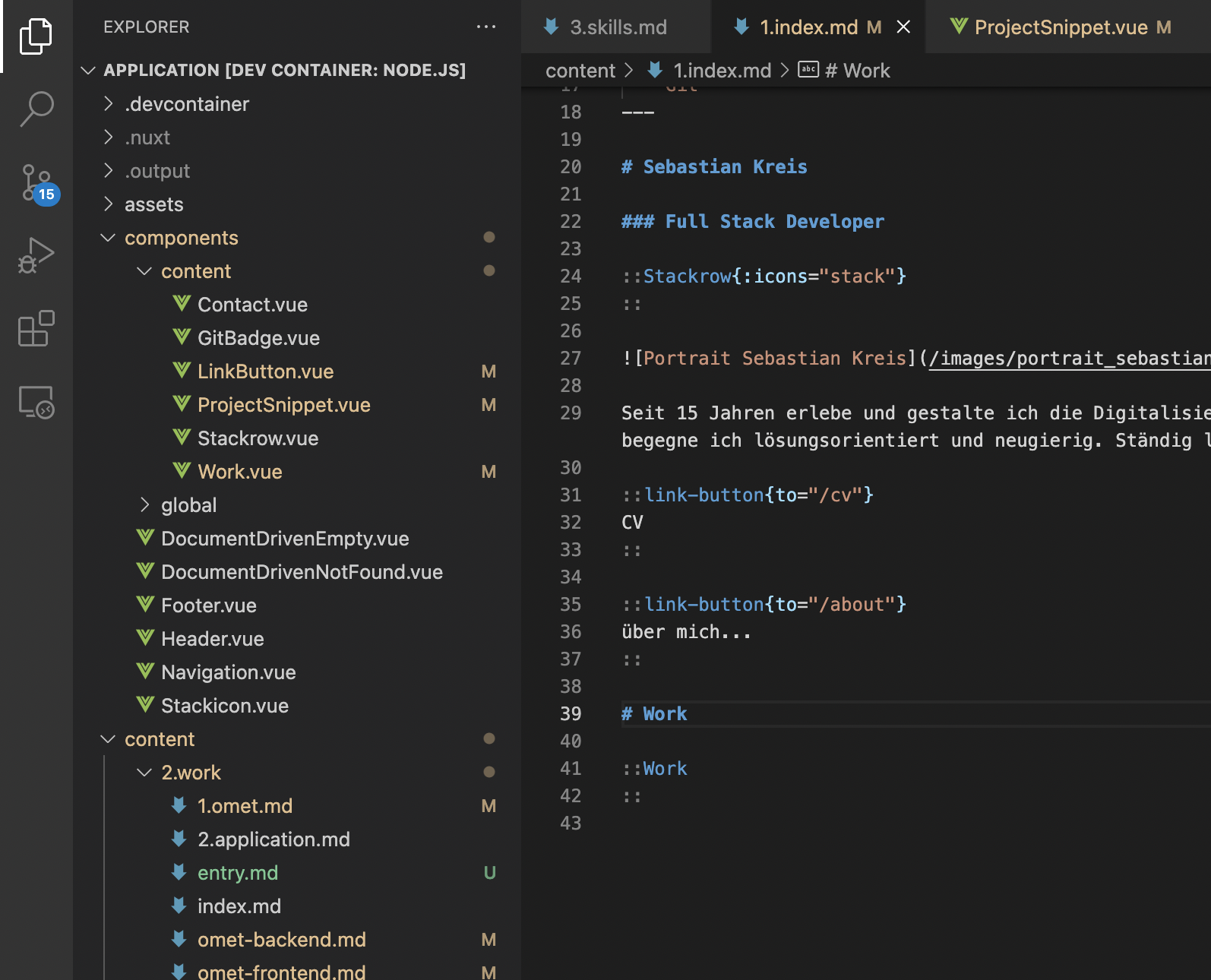image of Bewerbungsdossier als Webseite mit Nuxt